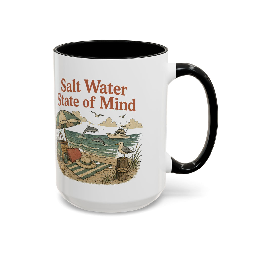 Salt Water State of Mind Two-Tone Coffee Mug, 15oz