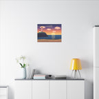 Lighthouse at Sunset Canvas Wall Art, Coastal Print