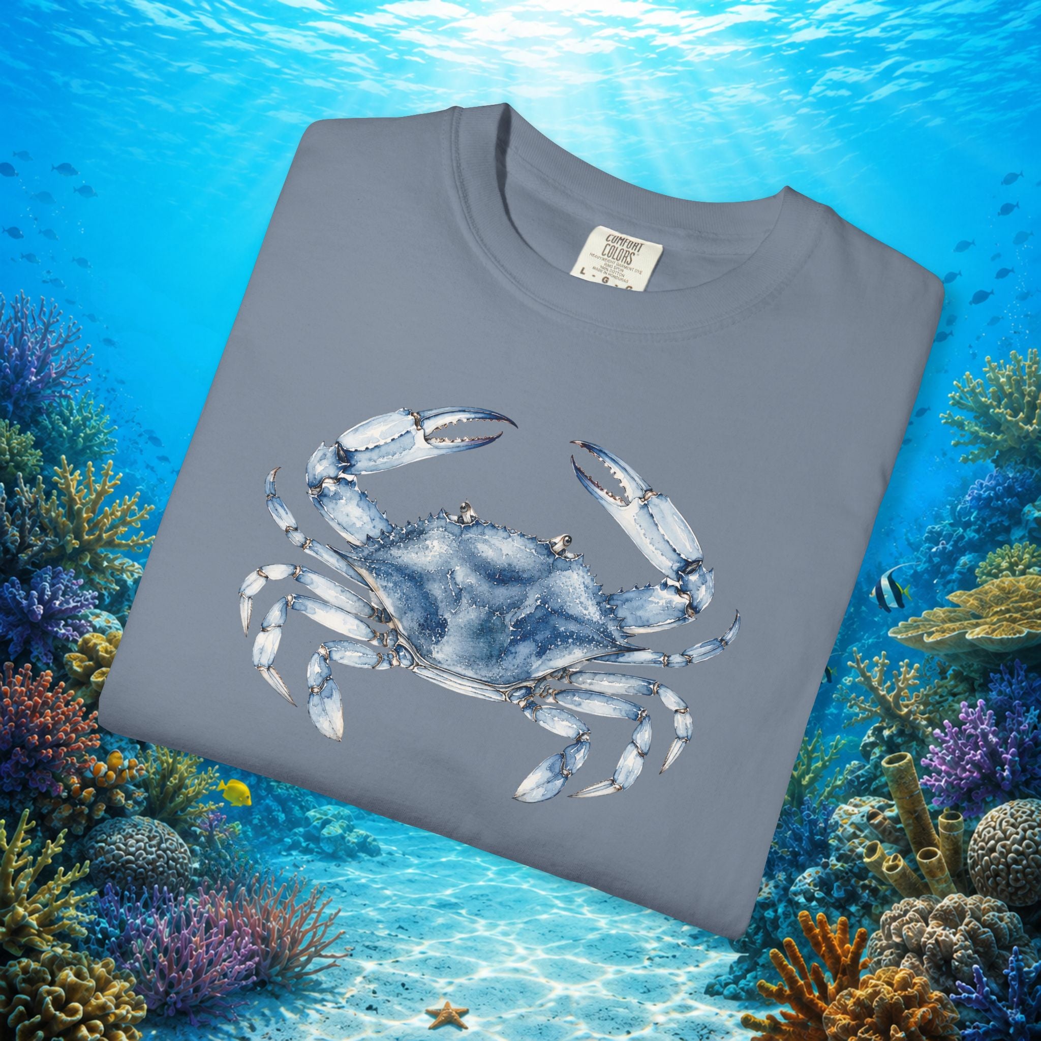 Watercolor Blue Crab Tee