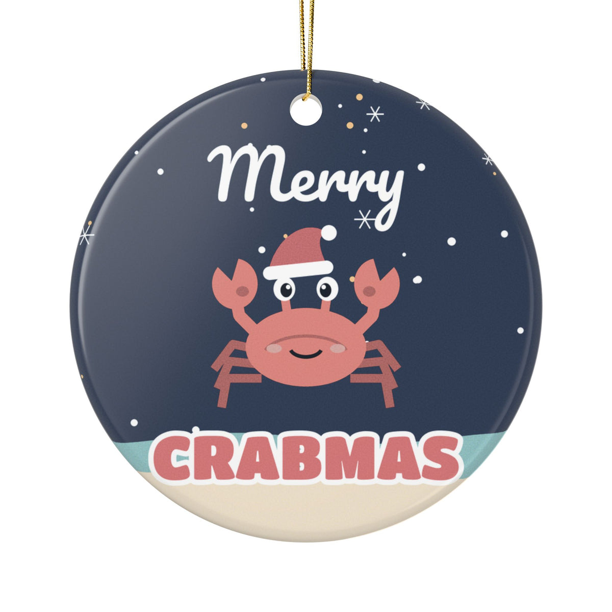 Merry Crabmas Ceramic Christmas Ornament