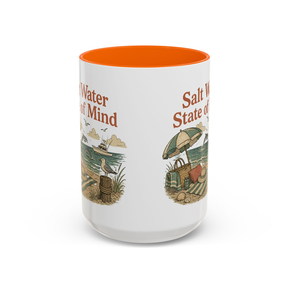 Salt Water State of Mind Two-Tone Coffee Mug, 15oz