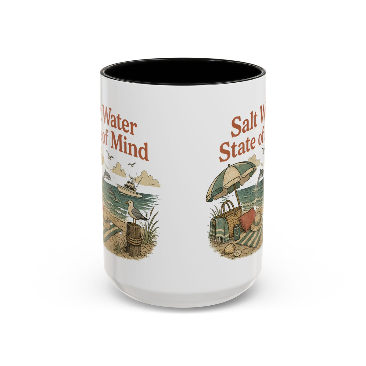 Salt Water State of Mind Two-Tone Coffee Mug, 15oz