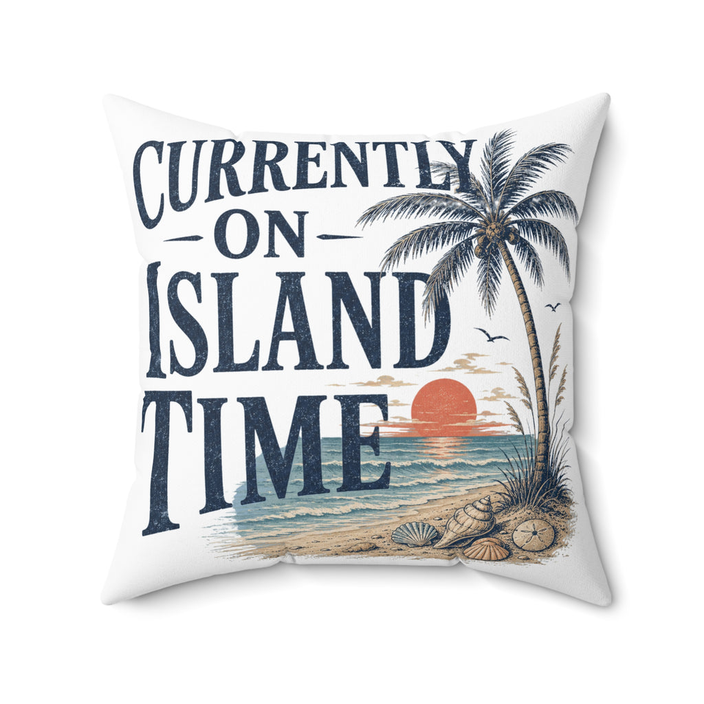 Currently on Island Time Throw Pillow