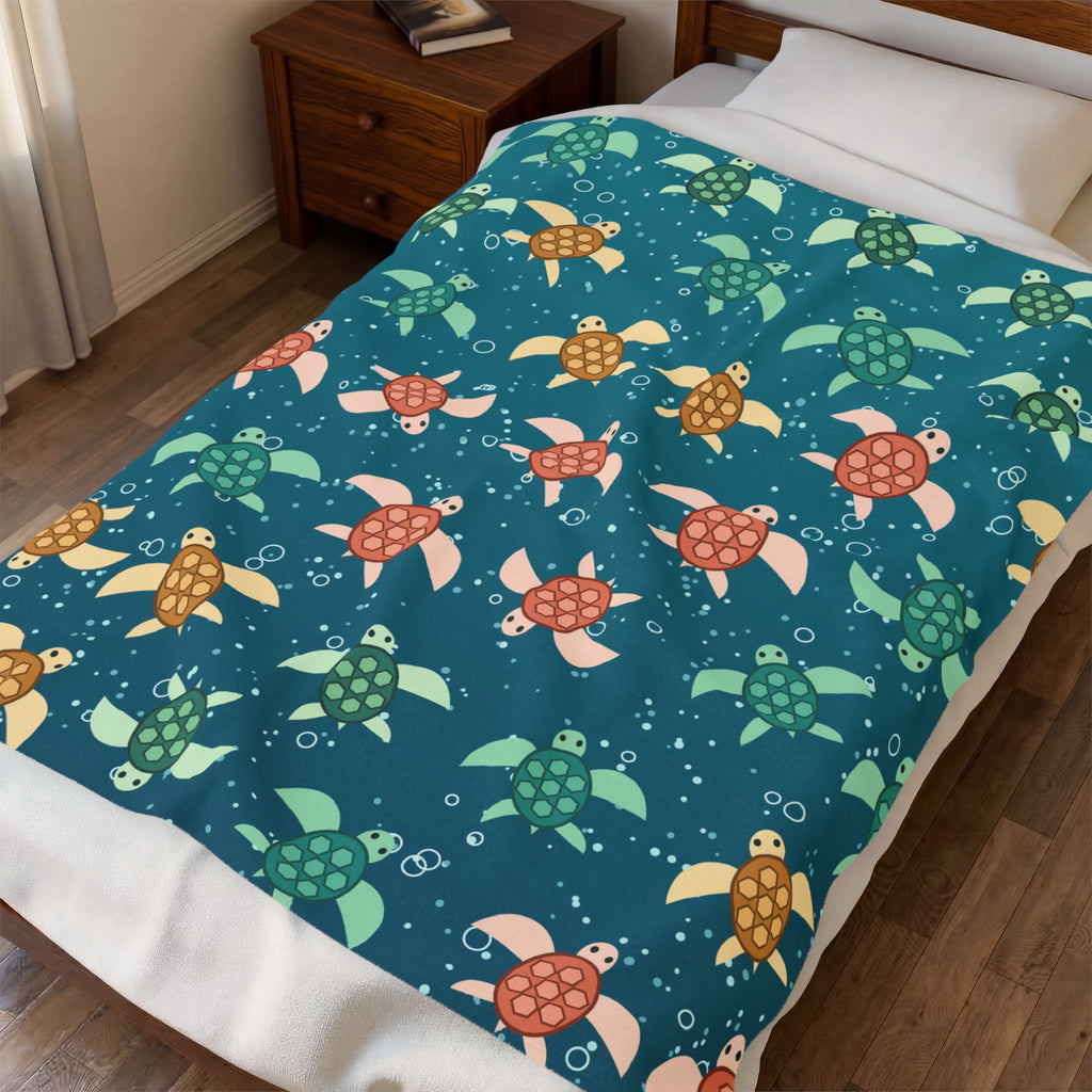 Sea Turtles Velveteen Plush Throw Blanket