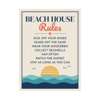 Beach House Rules Poster, Coastal Wall Art Print