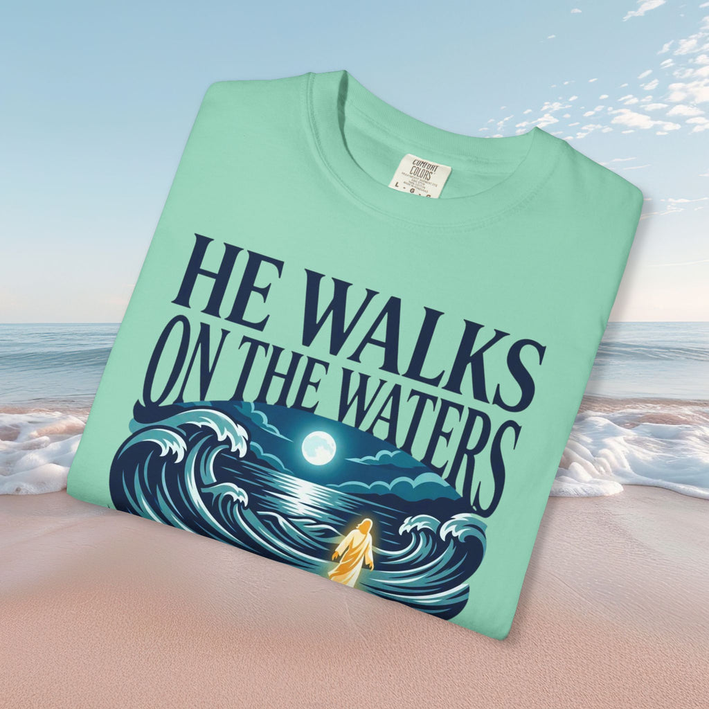 He Walks On Waters Faith Tee