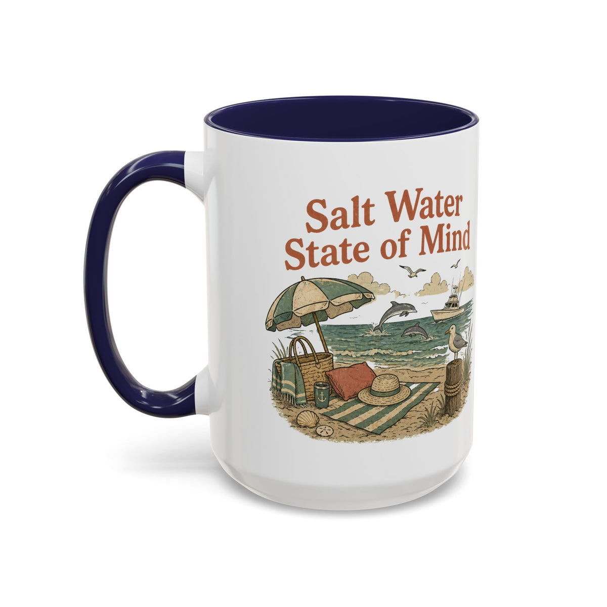 Salt Water State of Mind Two-Tone Coffee Mug, 15oz