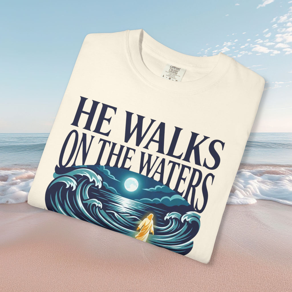 He Walks On Waters Faith Tee