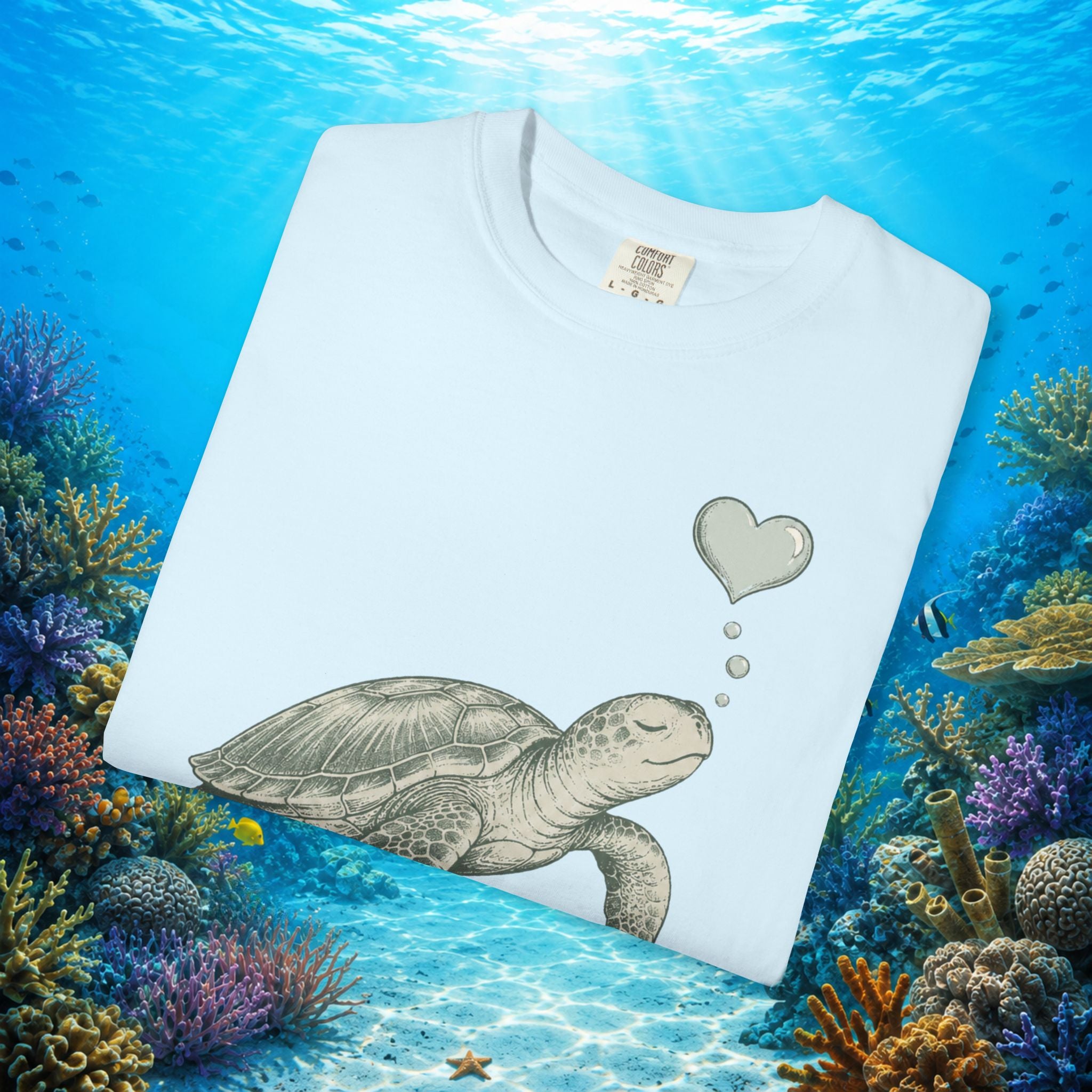 Sea Turtle Heart Bubble Tee