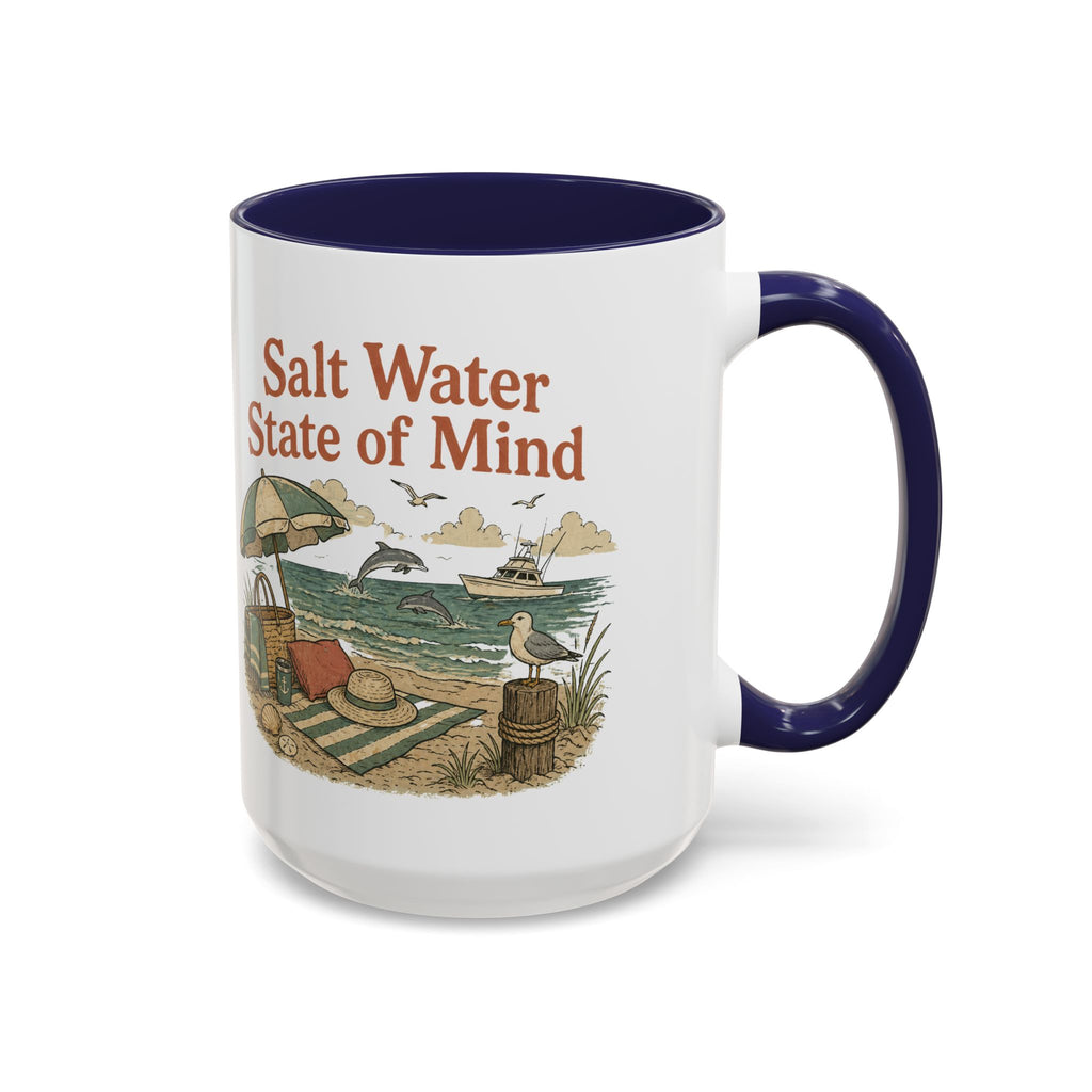 Salt Water State of Mind Two-Tone Coffee Mug, 15oz