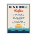 Beach House Rules Poster, Coastal Wall Art Print