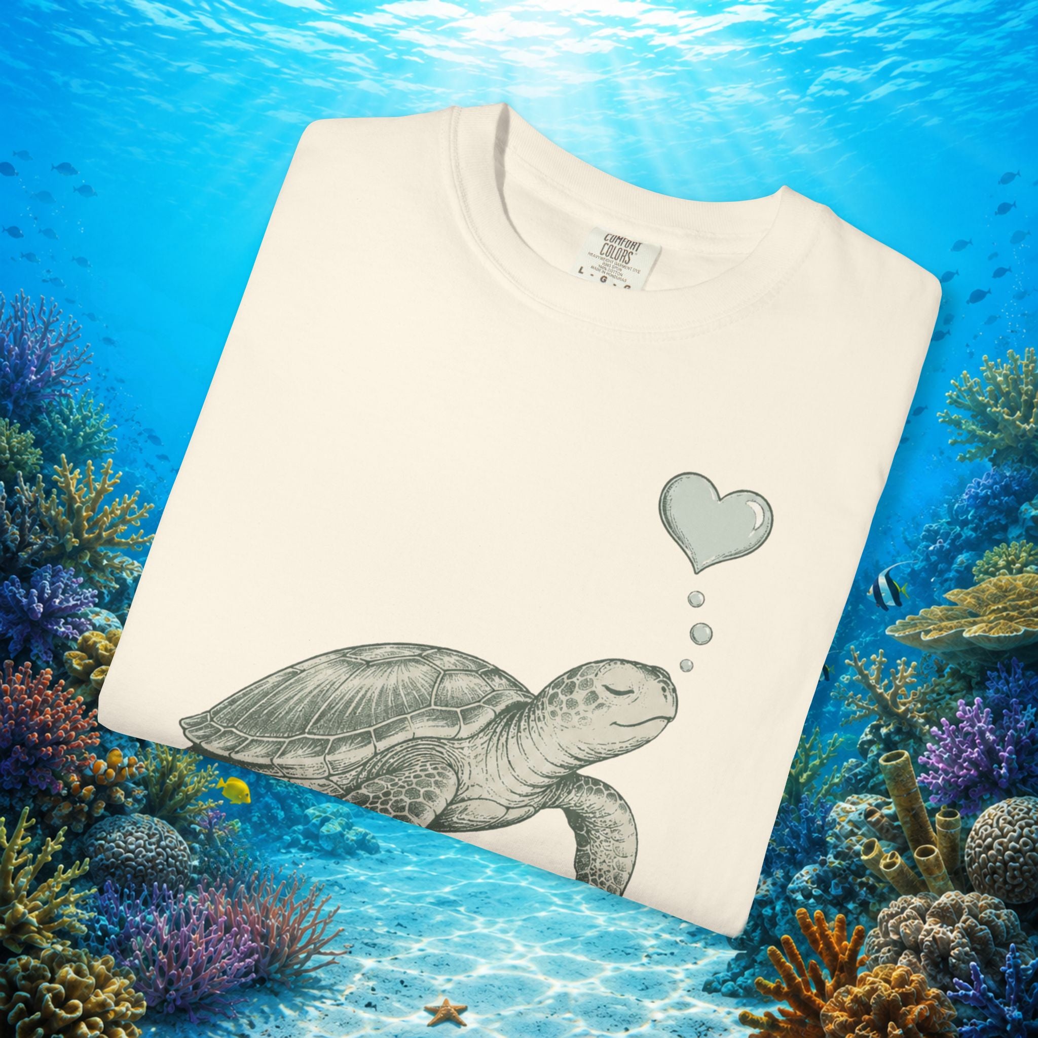 Sea Turtle Heart Bubble Tee