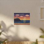 Lighthouse at Sunset Canvas Wall Art, Coastal Print
