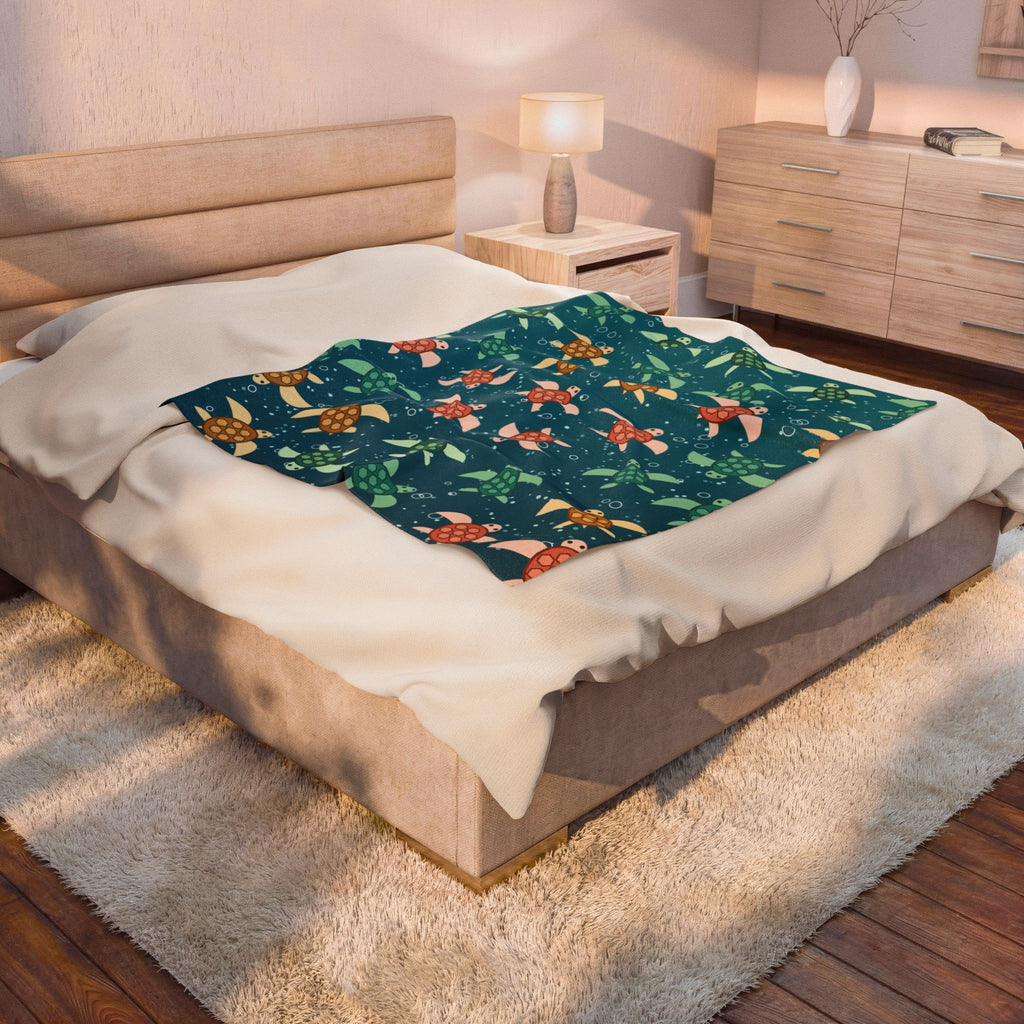 Sea Turtles Velveteen Plush Throw Blanket