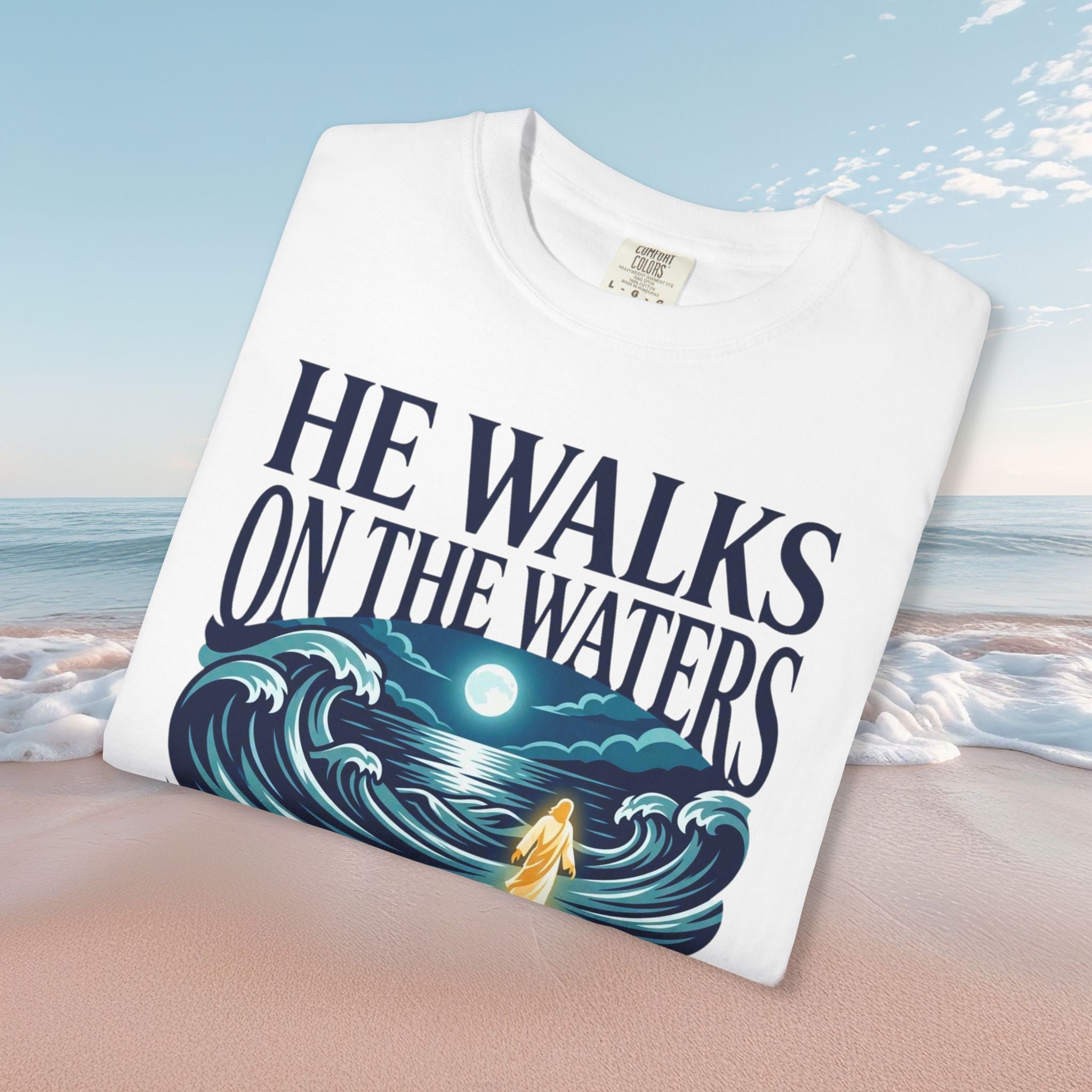 He Walks On Waters Faith Tee