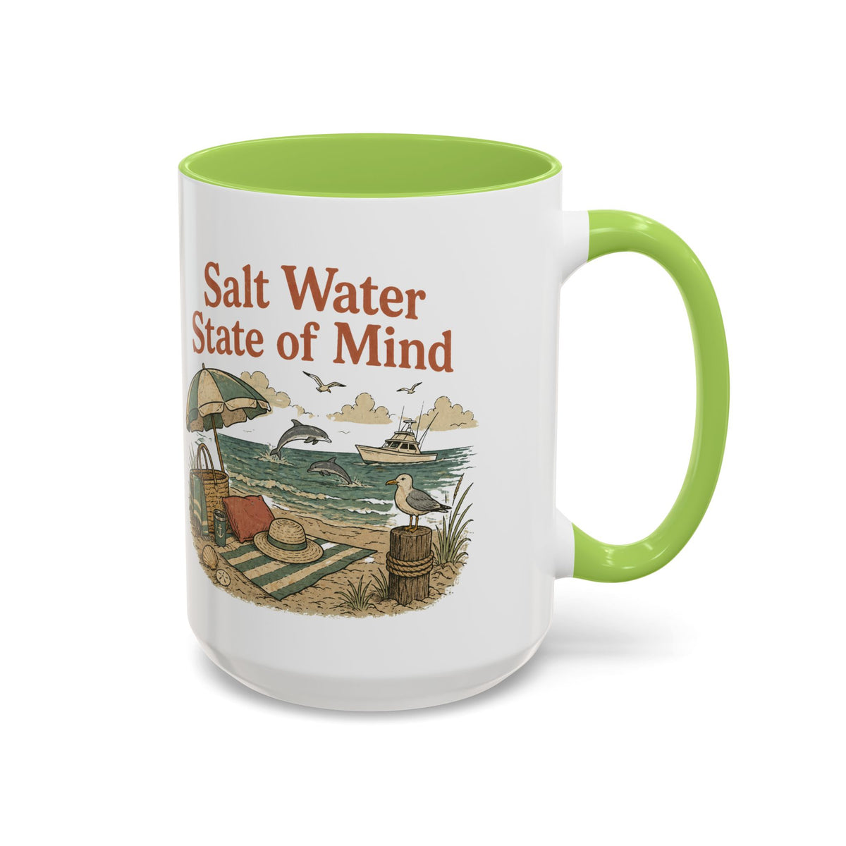 Salt Water State of Mind Two-Tone Coffee Mug, 15oz