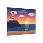 Lighthouse at Sunset Canvas Wall Art, Coastal Print
