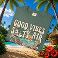 Good Vibes Salty Air Happy Heart - Comfort Colors Tee