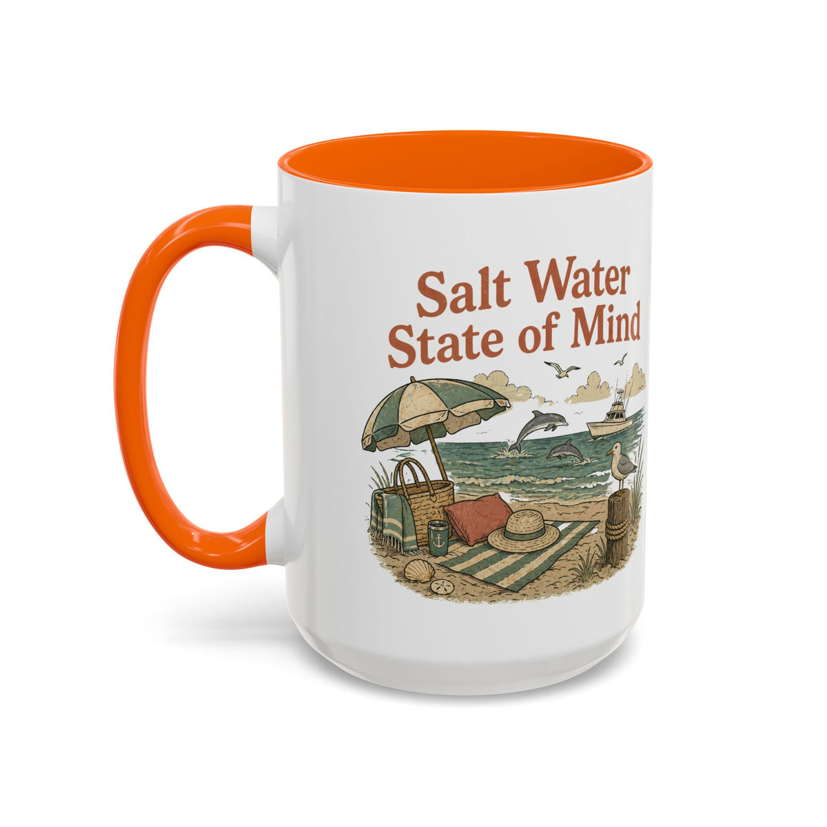 Salt Water State of Mind Two-Tone Coffee Mug, 15oz