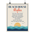 Beach House Rules Poster, Coastal Wall Art Print