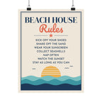 Beach House Rules Poster, Coastal Wall Art Print