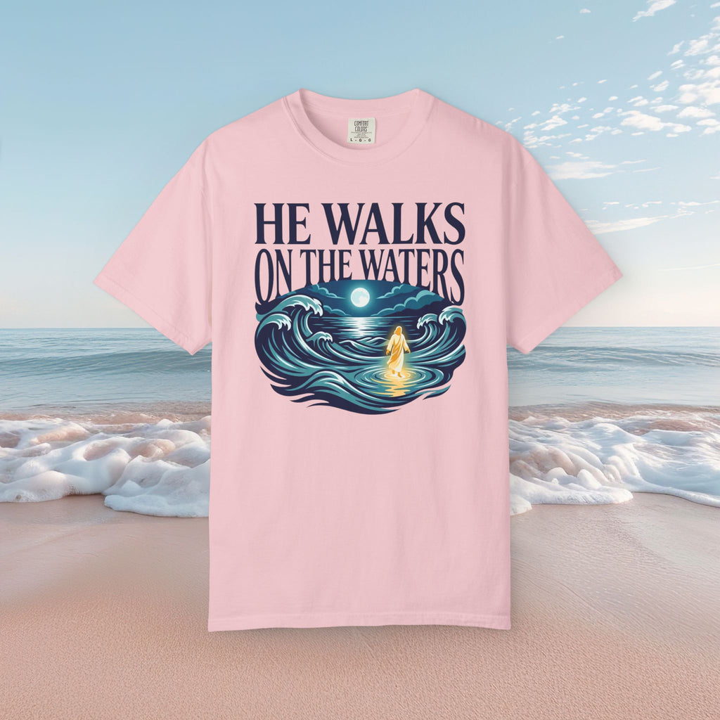 He Walks On Waters Faith Tee
