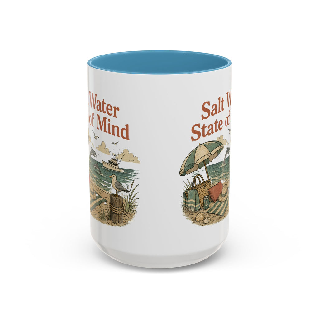 Salt Water State of Mind Two-Tone Coffee Mug, 15oz