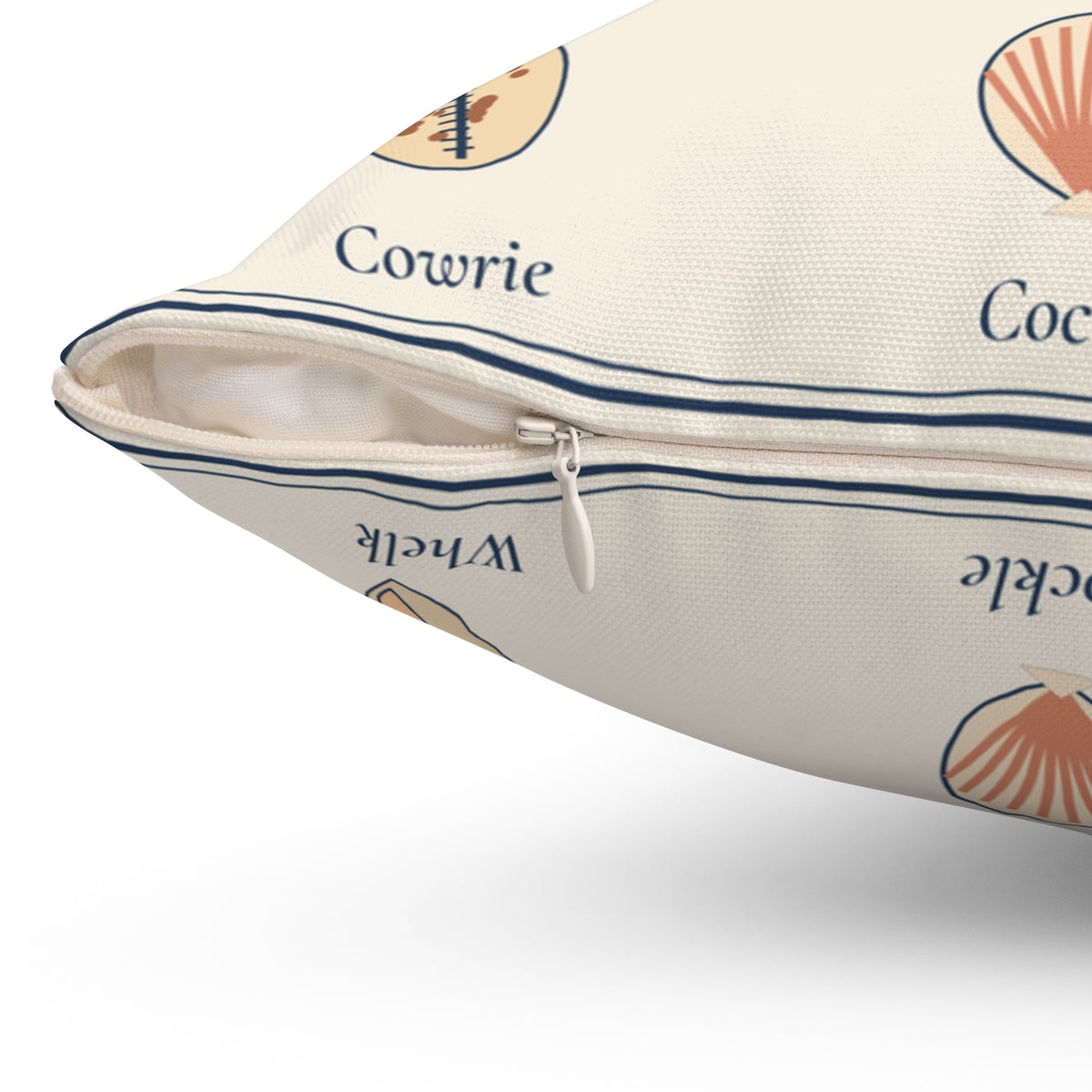 Seashell Chart Throw Pillow, Coastal Shell Decor