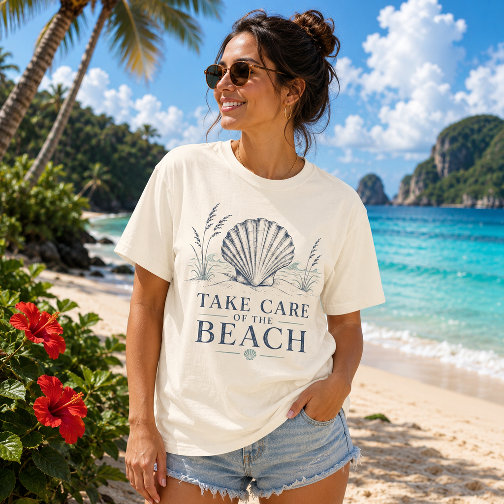 Take Care of the Beach Shell Tee