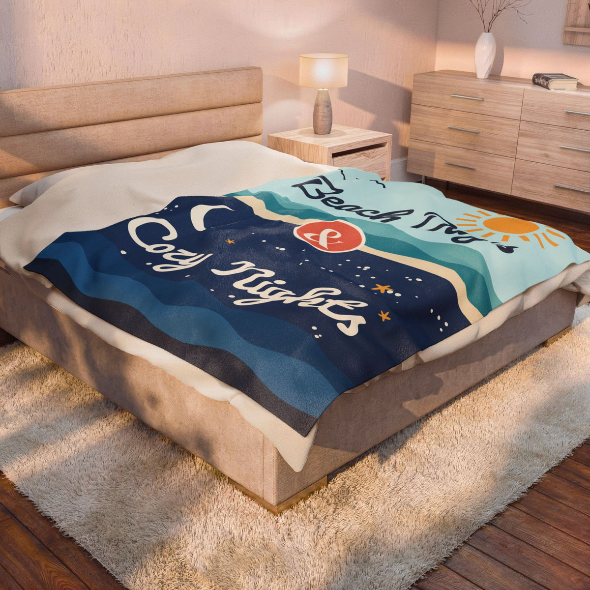 Beach Days & Cozy Nights Velveteen Plush Blanket