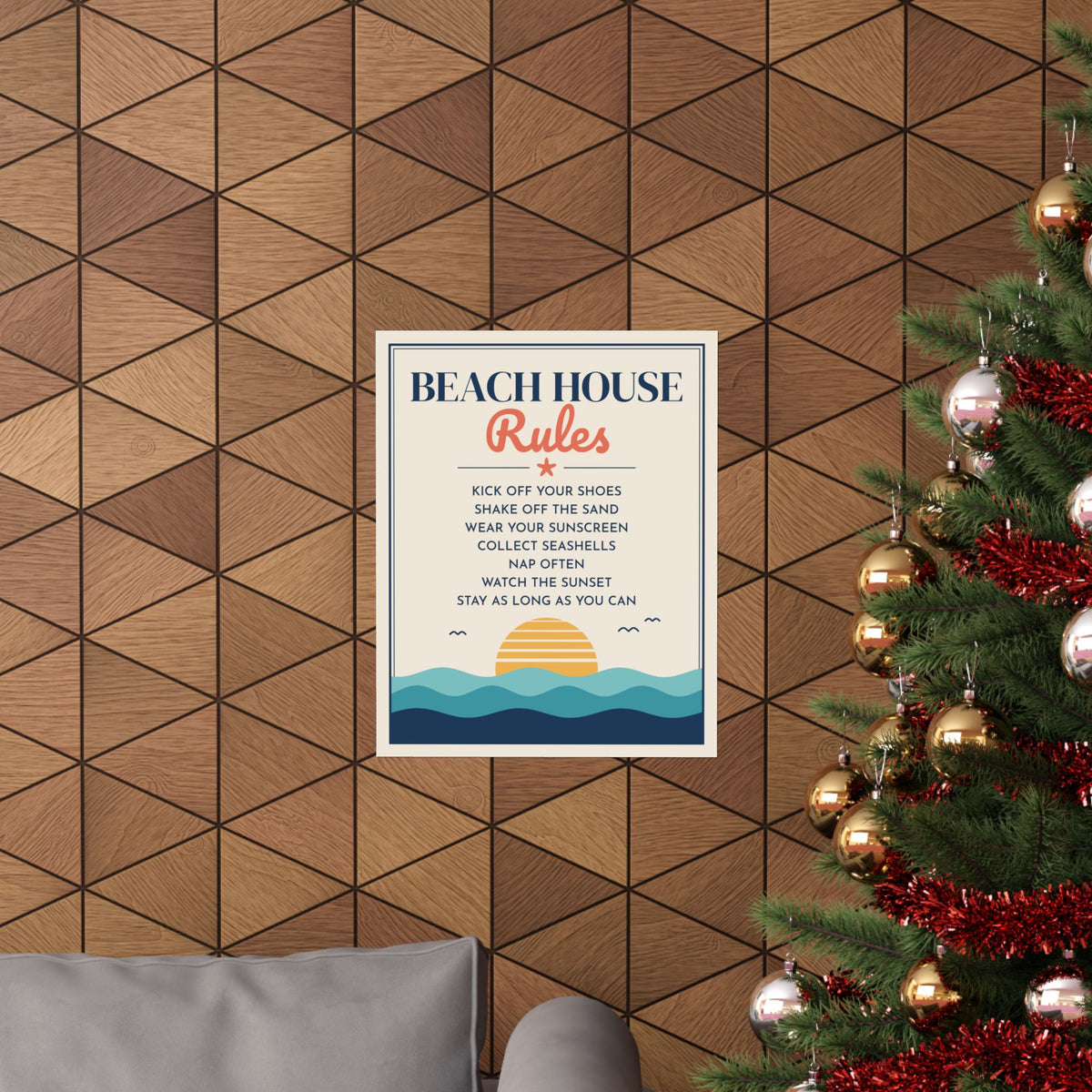 Beach House Rules Poster, Coastal Wall Art Print