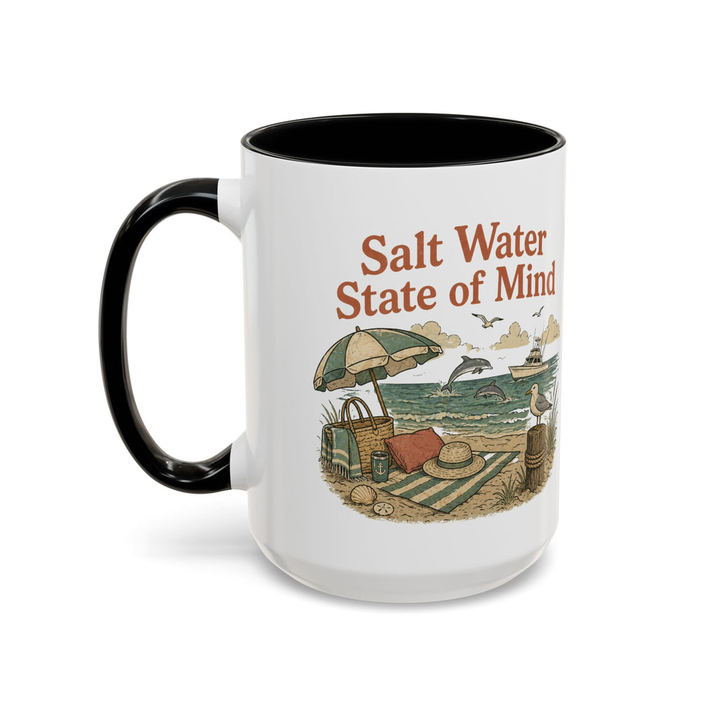 Salt Water State of Mind Two-Tone Coffee Mug, 15oz