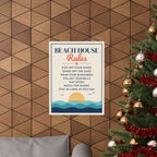 Beach House Rules Poster, Coastal Wall Art Print