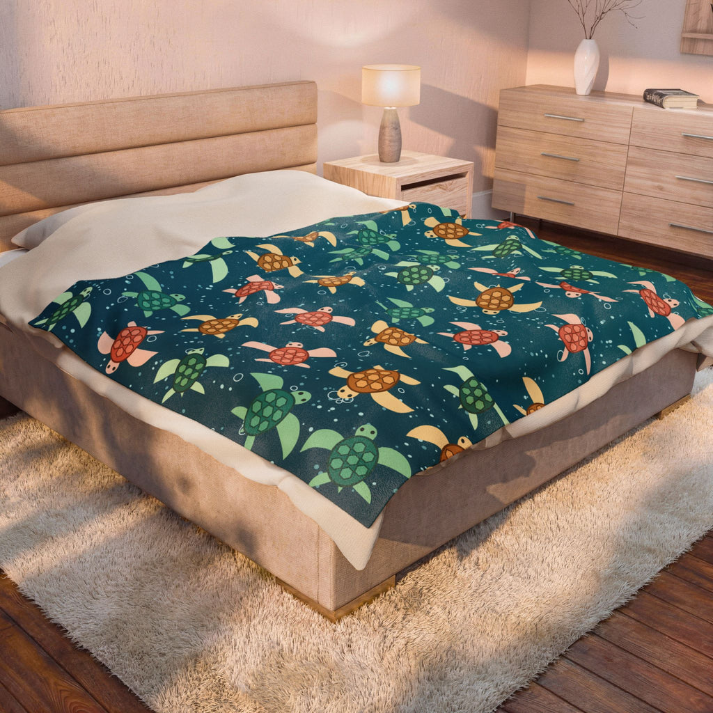 Sea Turtles Velveteen Plush Throw Blanket