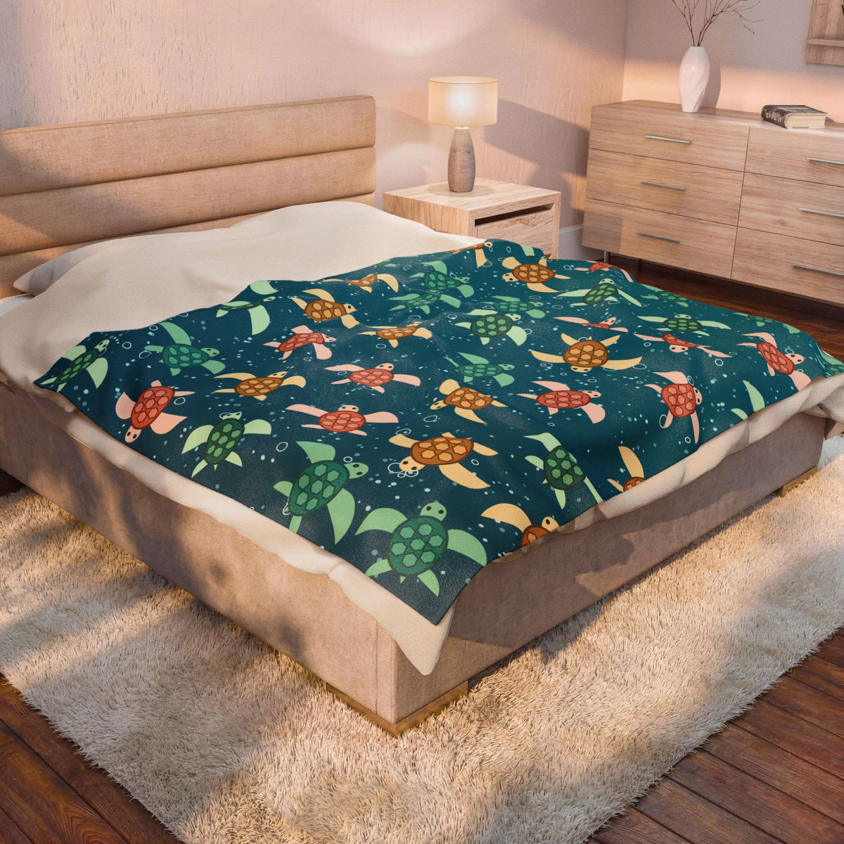 Sea Turtles Velveteen Plush Throw Blanket