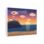 Lighthouse at Sunset Canvas Wall Art, Coastal Print
