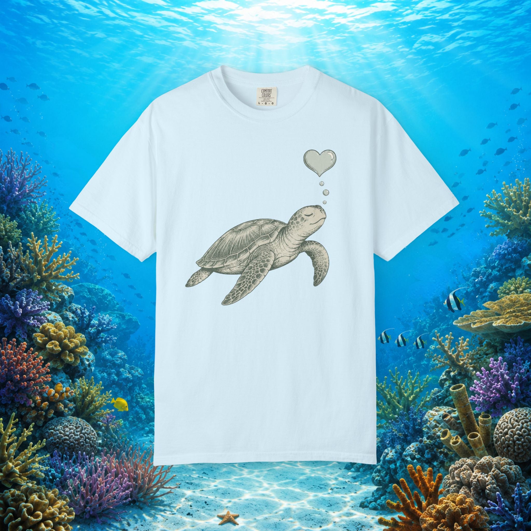 Sea Turtle Heart Bubble Tee