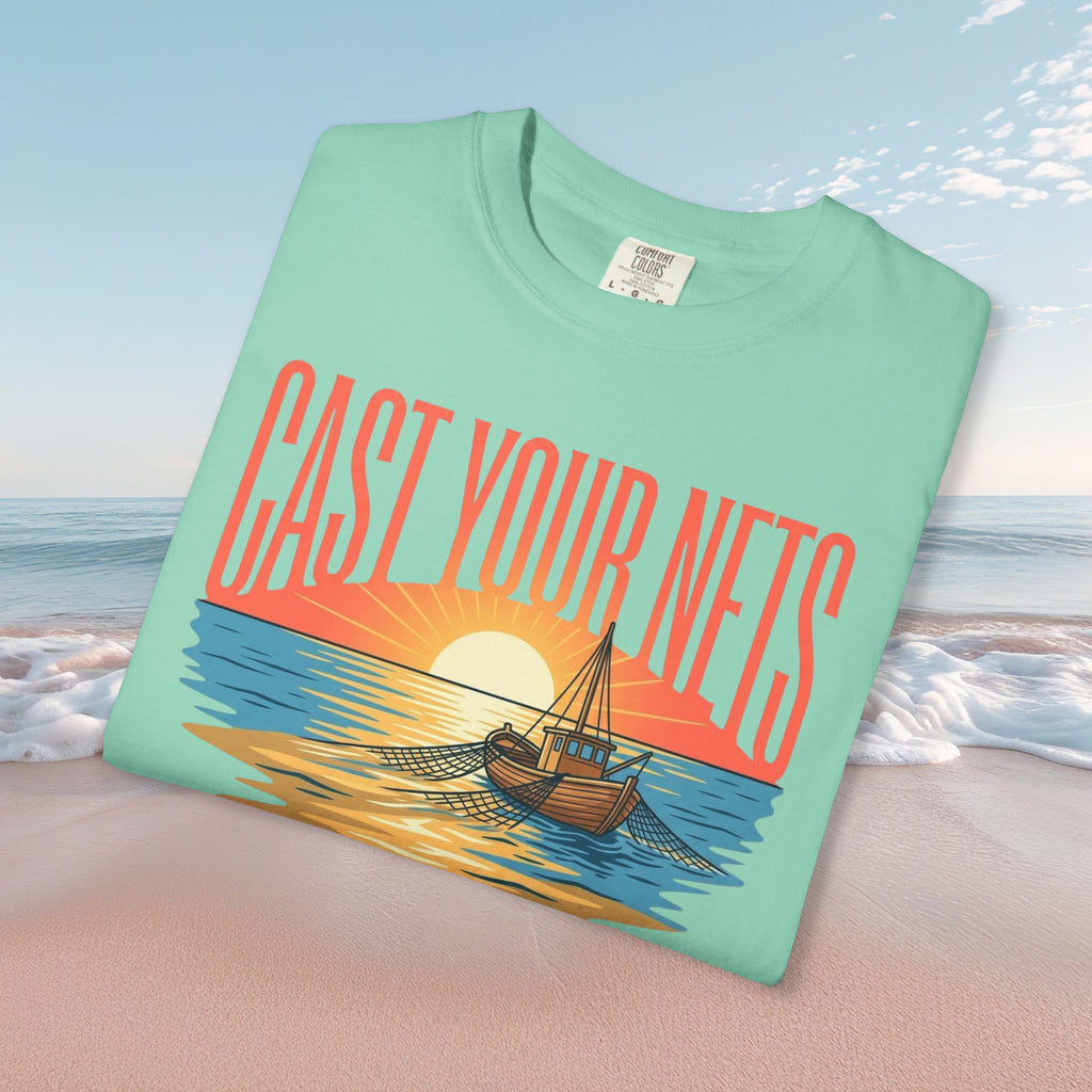 Cast Your Nets Sunset Faith Tee