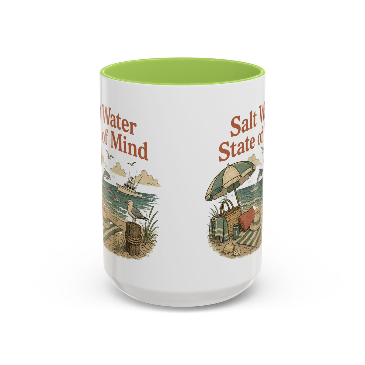 Salt Water State of Mind Two-Tone Coffee Mug, 15oz