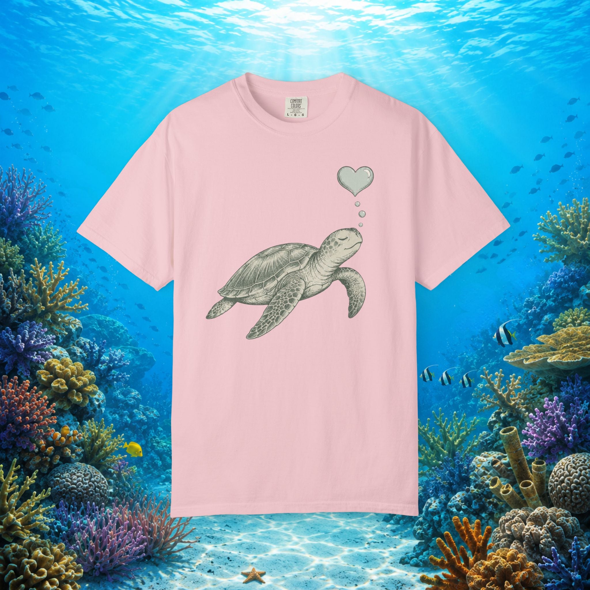 Sea Turtle Heart Bubble Tee
