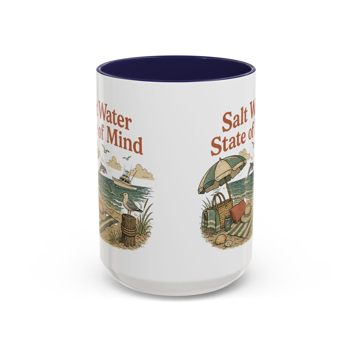 Salt Water State of Mind Two-Tone Coffee Mug, 15oz