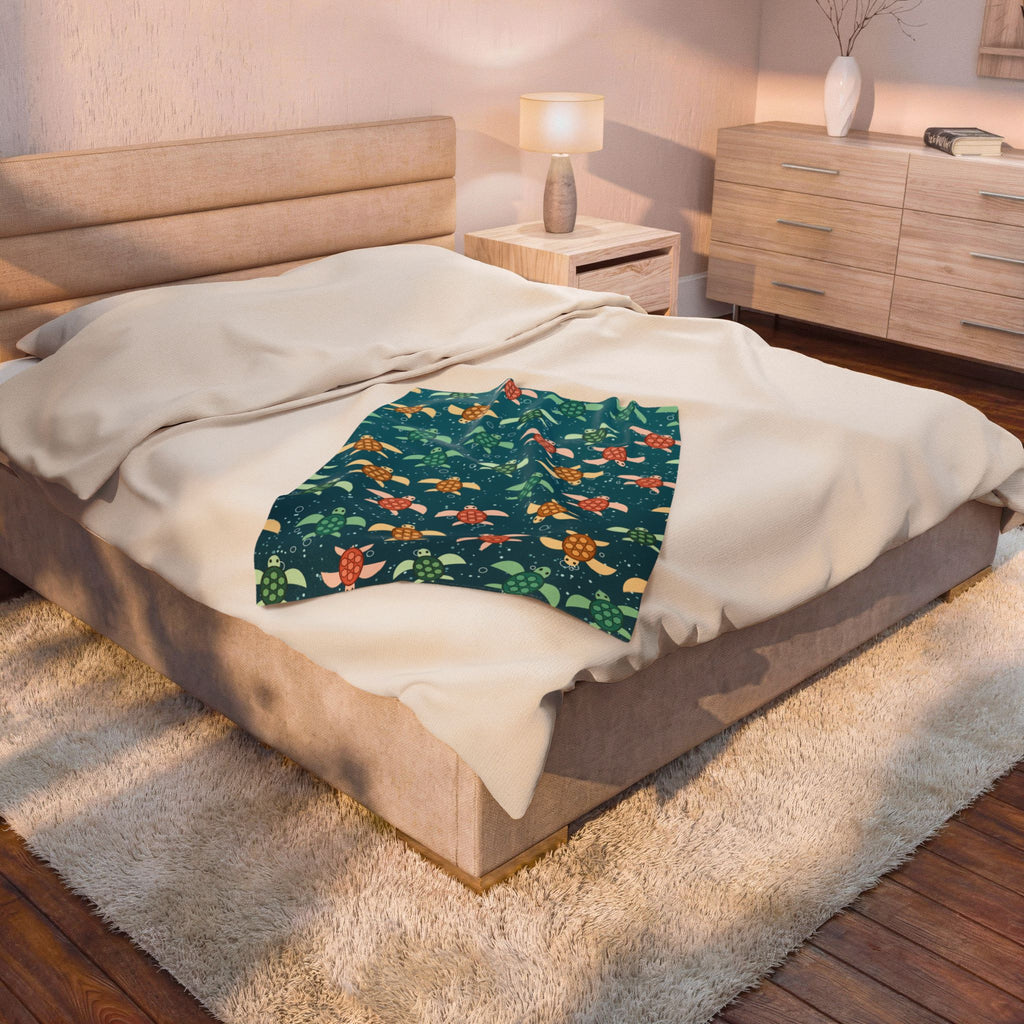 Sea Turtles Velveteen Plush Throw Blanket