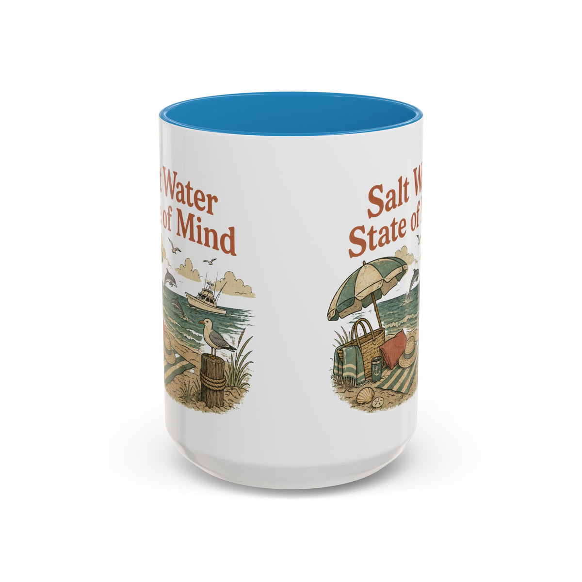 Salt Water State of Mind Two-Tone Coffee Mug, 15oz