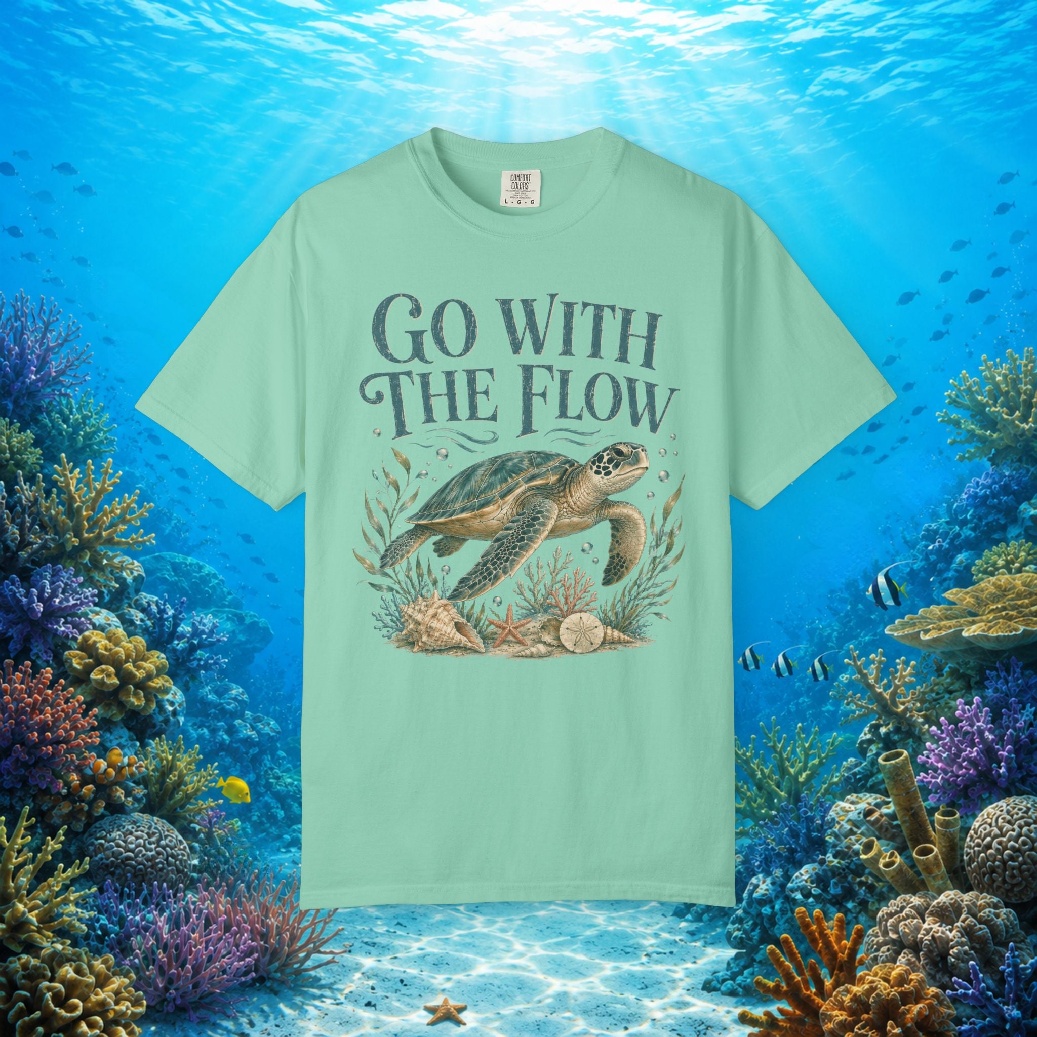 Go With The Flow Turtle Tee