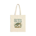 Go With The Flow Sea Turtle Canvas Tote Bag