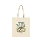 Go With The Flow Sea Turtle Canvas Tote Bag