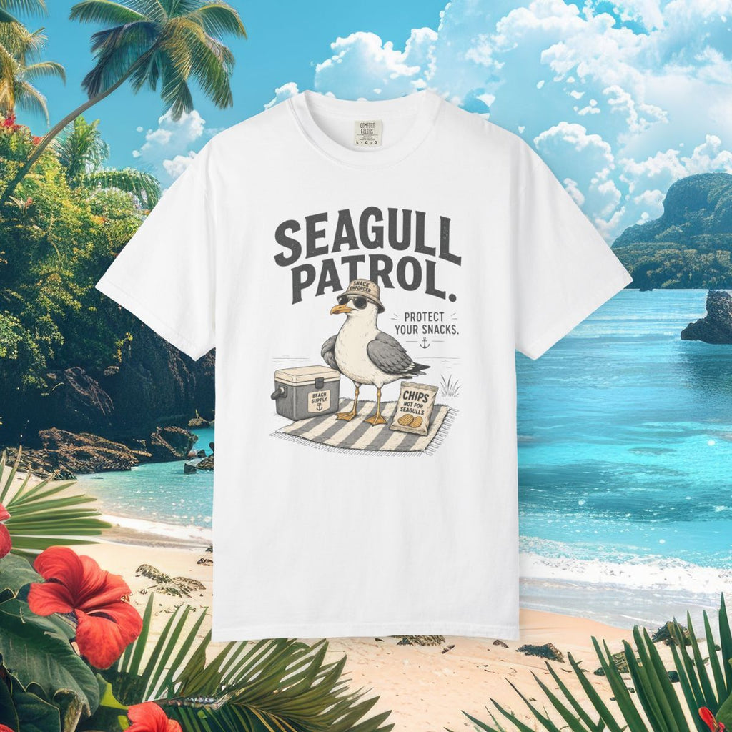 Seagull on Snack Patrol Tee - White